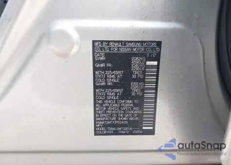 2018 Nissan Rogue Sv из США, поврежденный, VIN KNMAT2MT7JP524119